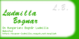 ludmilla bognar business card